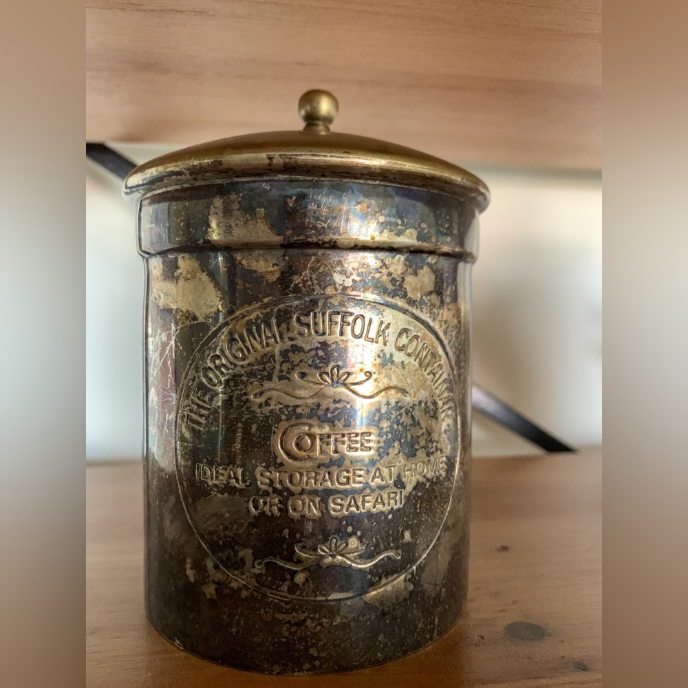 Vintage The Original Suffolk Collection Metal Coffee Canister Rustic Kitchen